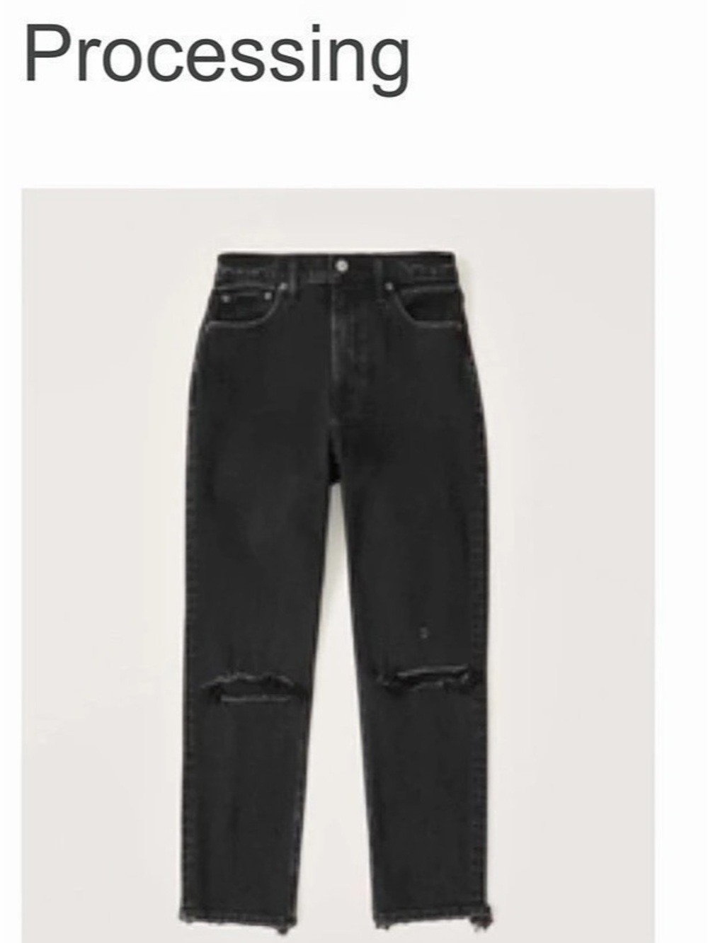 ABERCROMBIE & FITCH High Rise Mom Jeans in Black Waist 24 Like New